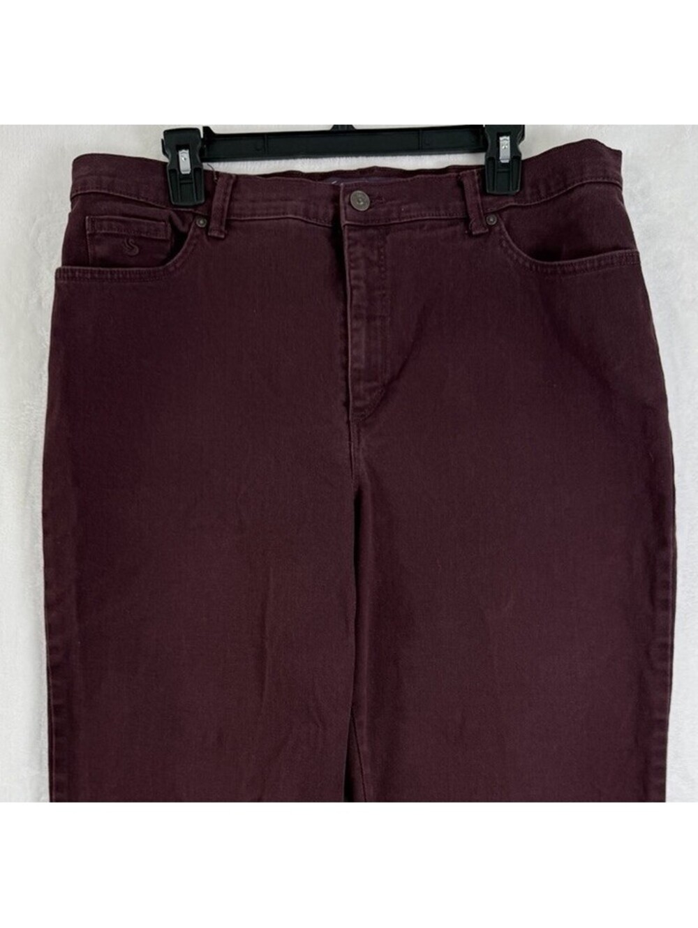 Gloria Vanderbilt Amanda Jeans 16 Average Missy Burgundy Red Womens